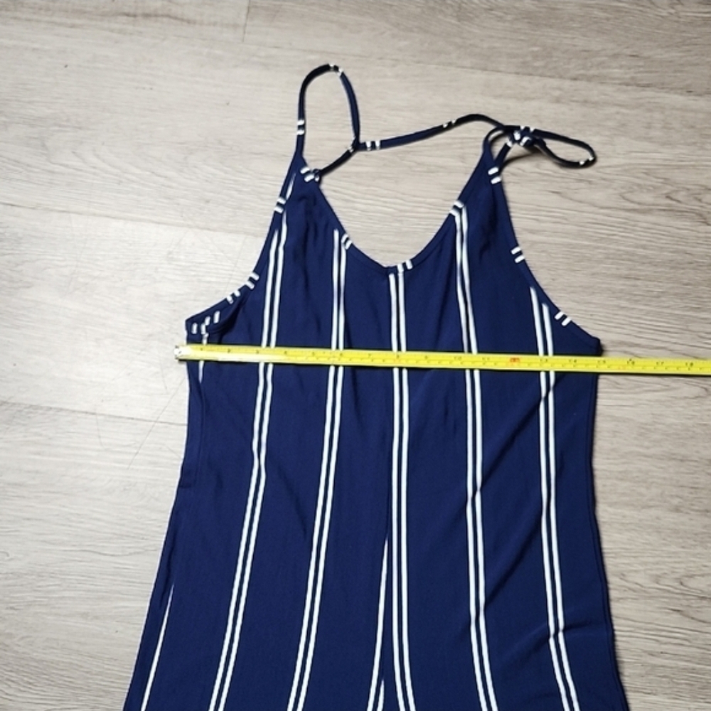 Olivaceous Navy and White Striped Wide-Leg Jumpsuit NWOT - Picture 8 of 14